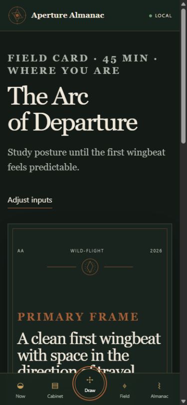 Generated photography field card on mobile