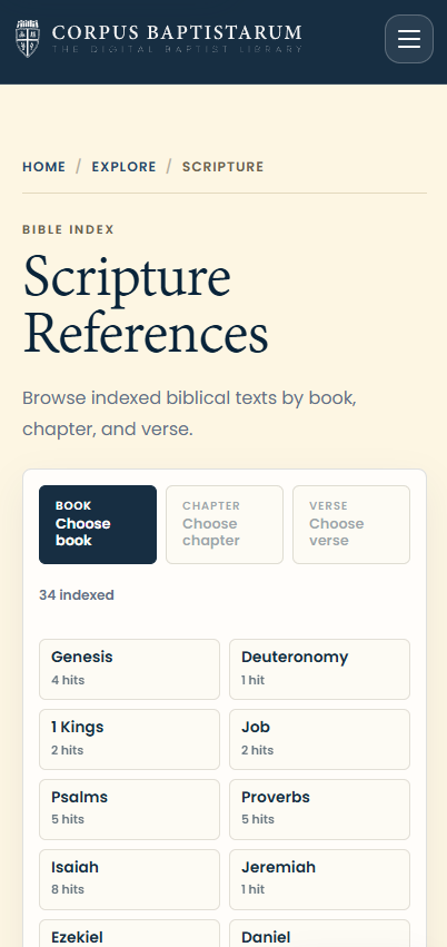 Scripture reference index on mobile